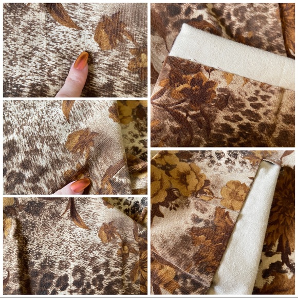 🍂 ✨HOST PICK✨ VTG Velvet Classiques Entier Pants Boot Cut Brown Floral Leopard - Picture 15 of 16